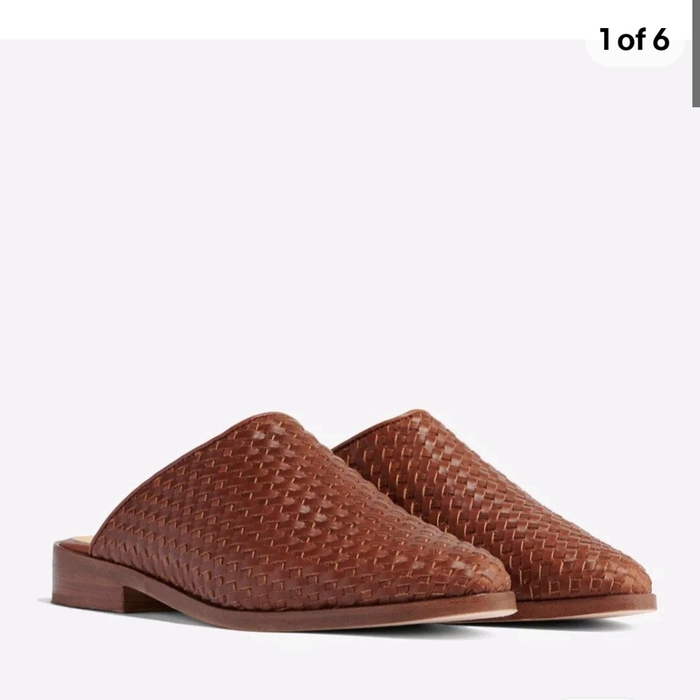 Nisolo Ama Woven Mule Brandy Leather Mules Slip On Sandals Shoes Size 9.5 - Picture 3 of 16